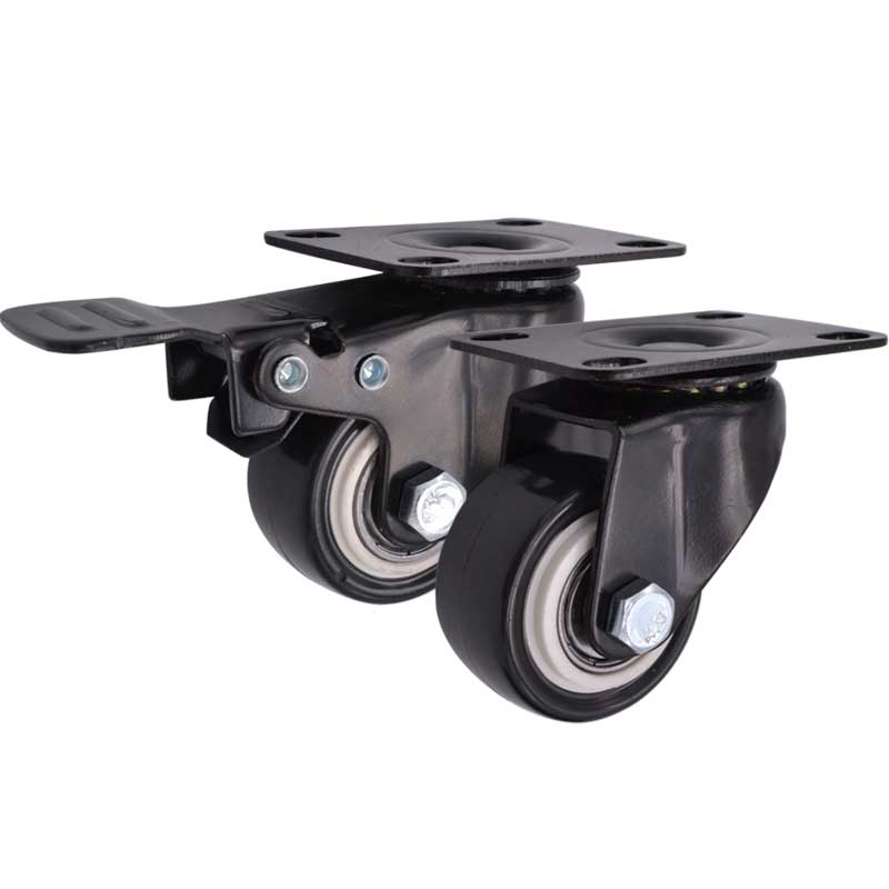 SK6-Z4060P工業(yè)低座重型支撐轉(zhuǎn)向活動(dòng)腳輪帶剎車平板推車萬(wàn)向輪子1.5寸